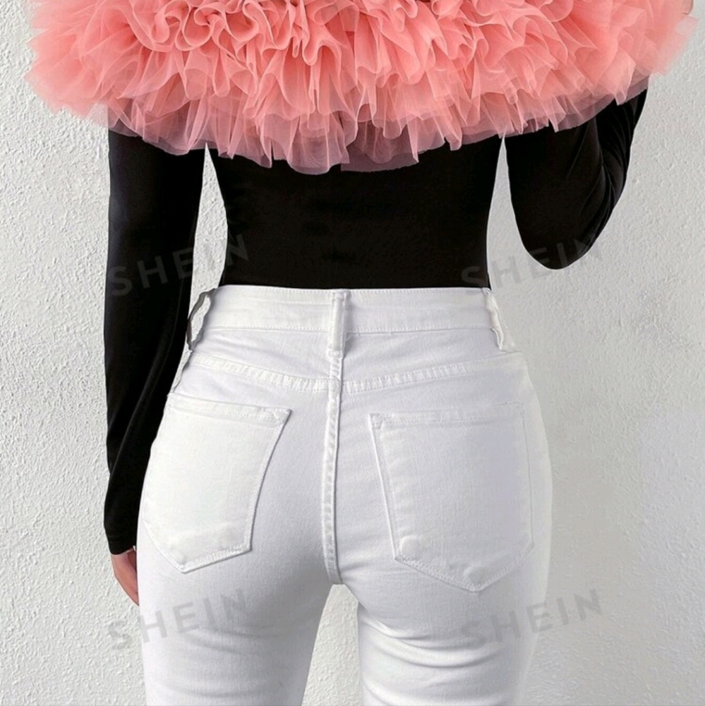 Exaggerated Ruffle Off Shoulder Bodysuit - Picture 2 of 3